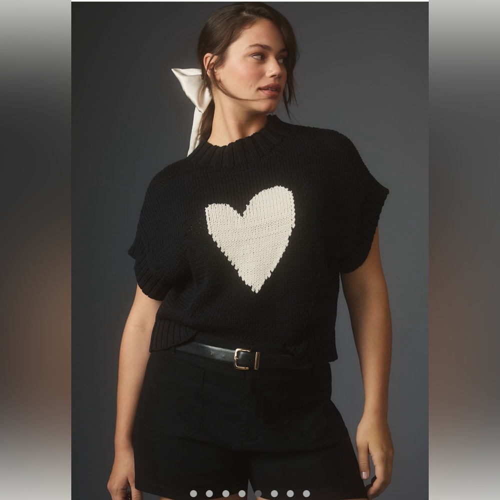 Mauve Pippa Mock-Neck Knit Sweater with White Heart